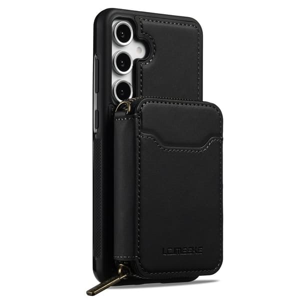 LC.IMEEKE L6 Samsung Galaxy S25 FE Plånboksfodral Konstläder - Svart