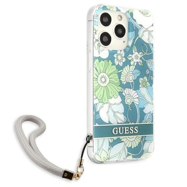 Guess iPhone 13 Pro Skal Flower Strap - Grön Grön