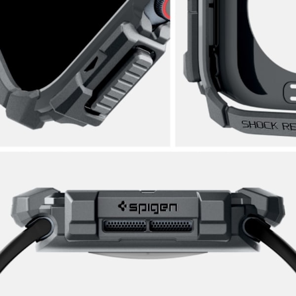 Spigen Apple Watch 10 (46mm) Etui Rugged Armor - Mørkegrå Grå