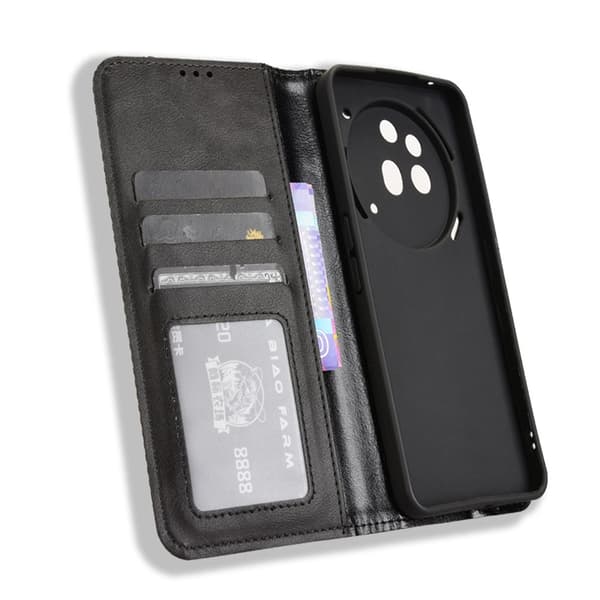 Nothing Phone (3a) Pro Plånboksfodral Retro Kickstand - Svart Svart