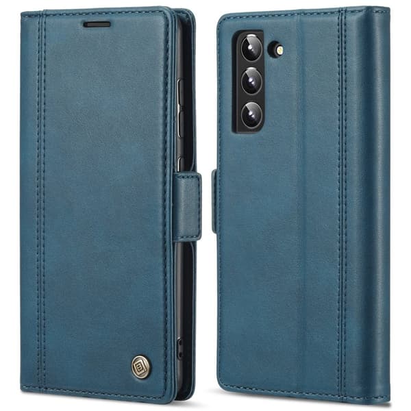 LC.IMEEKE Samsung Galaxy S22 5G Plånboksfodral Konstläder - Blå