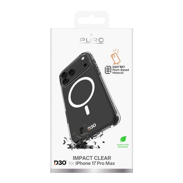 Puro Mobilskal till iPhone 17 Pro Max Magsafe Impact Clear D3O - Clear Transparent