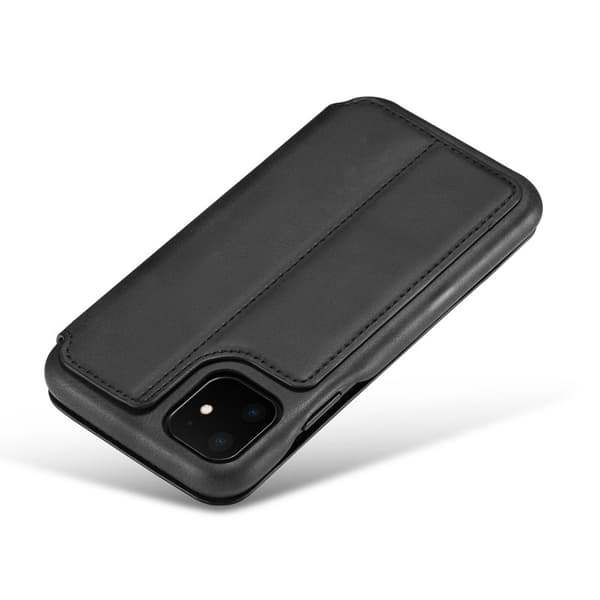 LC.IMEEKE Mobilskal till iPhone 11 Retro Stil Äkta Läder - Svart