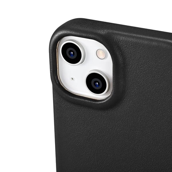 iCarer iPhone 14 Plus Plånboksfodral Magsafe CE Läder - Svart Svart