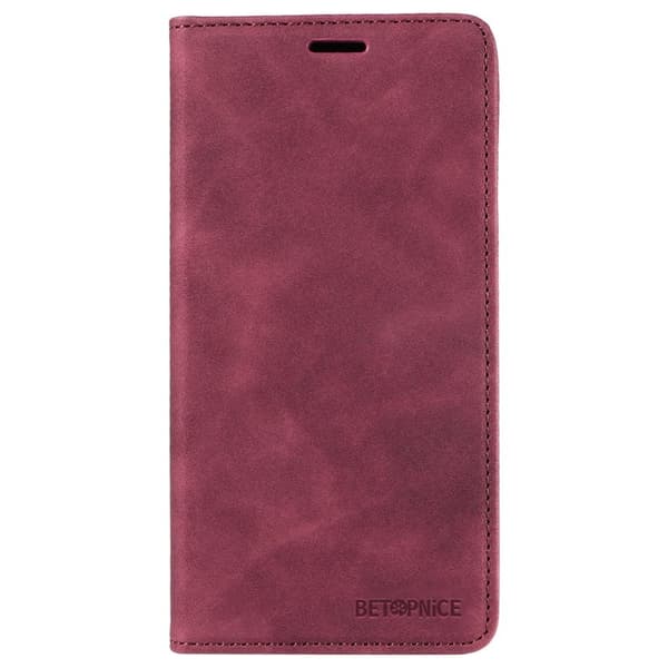 BETOPNICE 003 för iPhone 15 Plånboksfodral i Konstläder - Röd