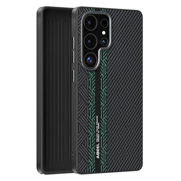 ABEEL Mobilskal till Samsung Galaxy S25 Ultra PC TPU Aluminium Läder - Textur 2