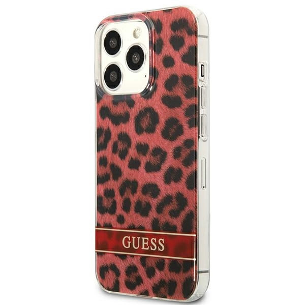 Guess telefontaske til iPhone 13 Pro/13 MagSafe Leopard - Rød