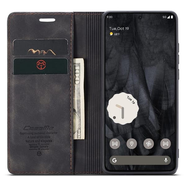 CASEME 013 Series Google Pixel 8 Pro Plånboksfodral Konstläder Svart