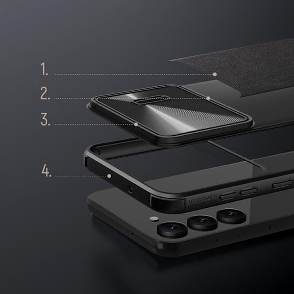 Nillkin Galaxy S23 Plus Mobilskal CamShield Läder S - Svart Svart
