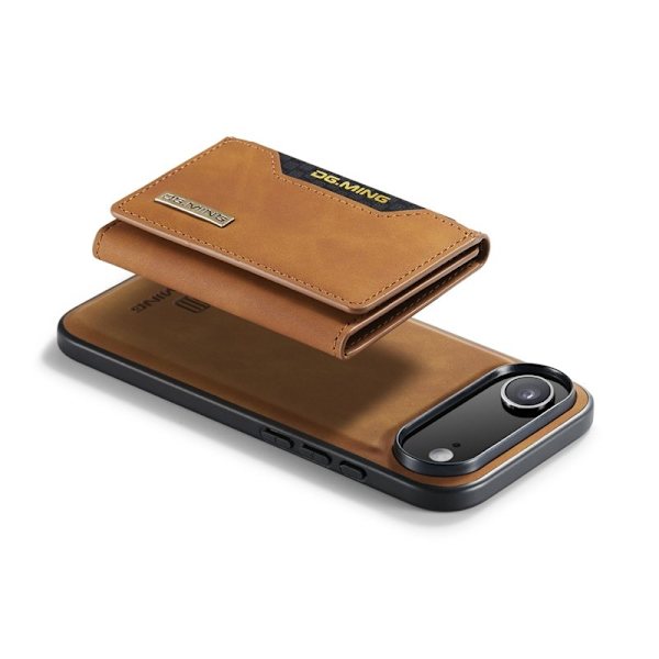 DG.MING iPhone Air Konstläder Plånboksfodral PU + PC + TPU - Brun