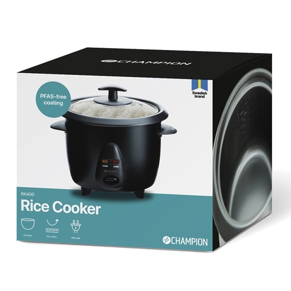 Champion Riskokare Mini Ceramic 0.6L 300W RK400 Svart Black