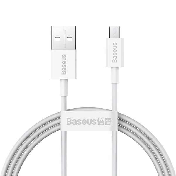 Baseus Superior Kabel Micro USB 2A 1m - Vit Vit