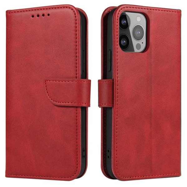 Galaxy A34 5G Wallet Case Magneettinen Flip Kickstand - punainen