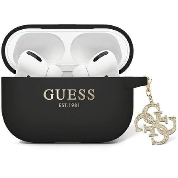 Guess AirPods Pro 2 Skal Flydende Silikon Glitter Triangle Charm