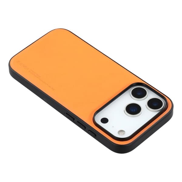 X-LEVEL Bojue-3 Mobilskal till iPhone 17 Pro Läderbelagd Orange