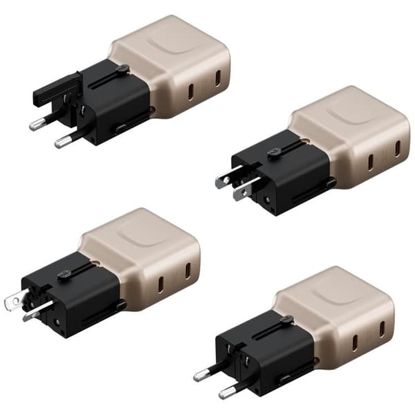 Energea Hurtigoplader 45W 2xUSB-C TravelGo - Guld Sort Guld