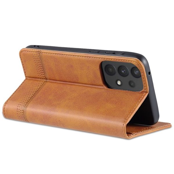 AZNS Samsung Galaxy A73 5G Plånboksfodral Konstläder - Brun