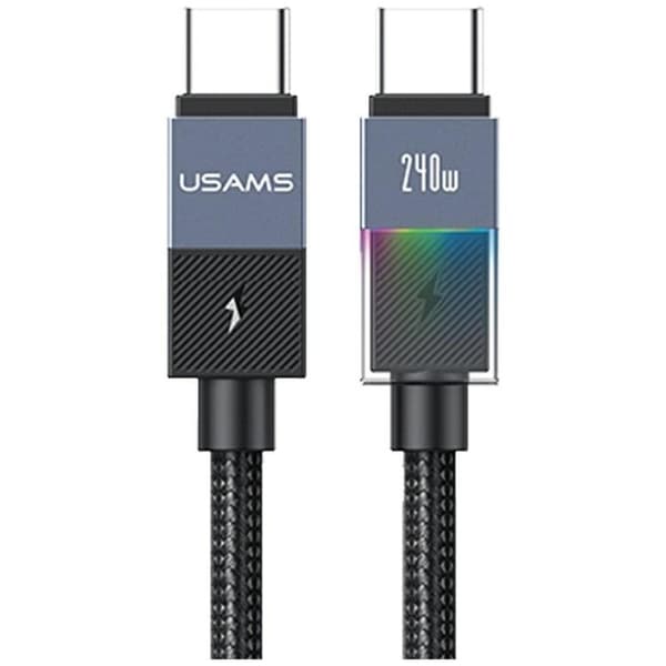 USAMS USB-C til USB-C 240W kabel 1.2m SJ777 - plettet Grå
