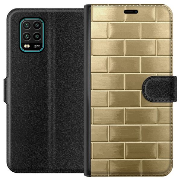 Plånboksfodral till Xiaomi Mi 10 Lite 5G med Gyllene Murstenar