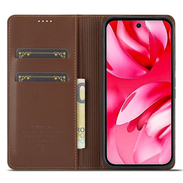 LC.IMEEKE L1 Series Google Pixel 9a Plånboksfodral Konstläder - Brun