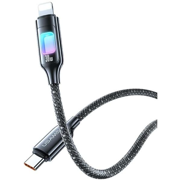 USAMS USB-C til Lightning-kabel 30W 1.2m TC - plettet Svart