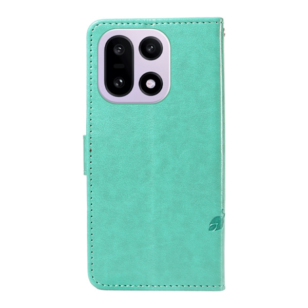 OnePlus 15 5G Plånboksfodral Flower Pattern Konstläder Grön