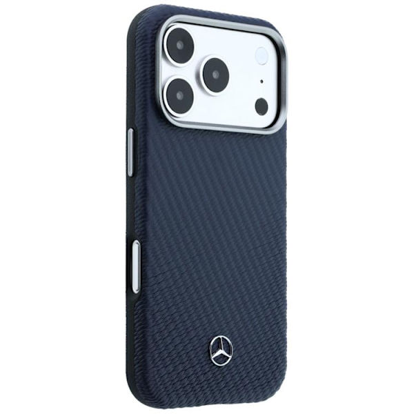 Mercedes Mobilskal för iPhone 17 Pro MagSafe Läder Wood Effect - Marinblå