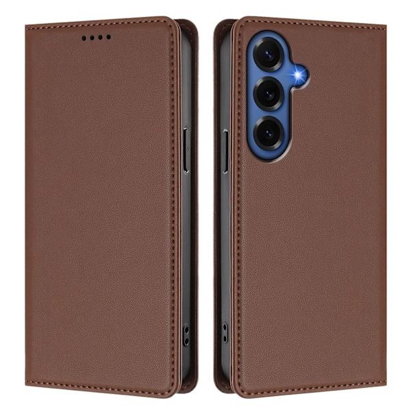 Plånboksfodral för Samsung Galaxy S26 Plus Konstläder RFID - Brun