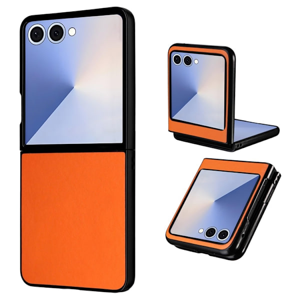 Mobilskal till Galaxy Z Flip7 PU Läder Protective - Orange Orange
