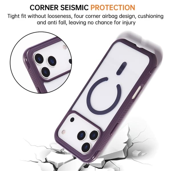 Mobilskal till iPhone 17 Pro MagSafe TPU+PC Transparent - Lila Lila