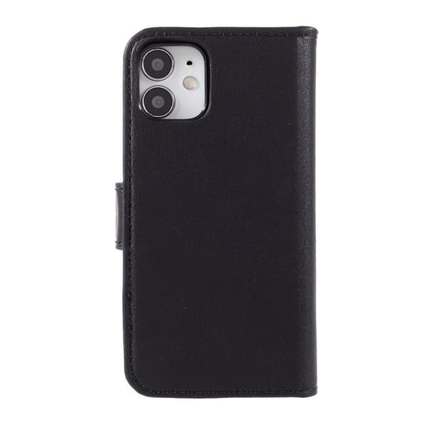 DG.MING iPhone 12 mini Plånboksfodral 2 i 1 Äkta läder Stöttålig Svart