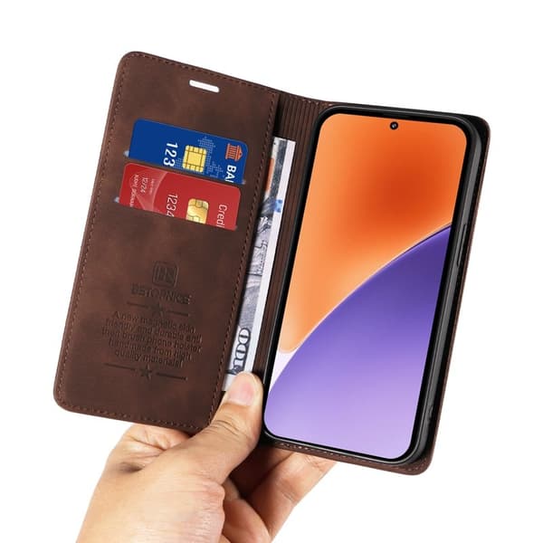 BETOPNICE 003 för Xiaomi 15 Plånboksfodral Konstläder - Brun