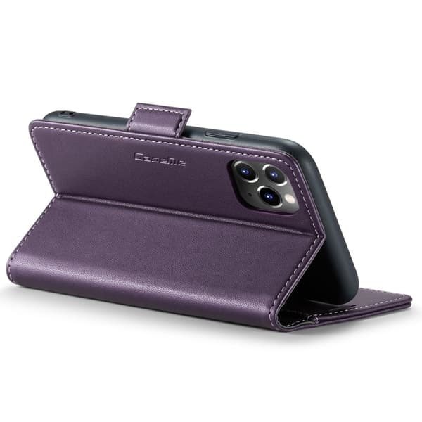 CASEME 023 Stand Leather Konstläder Plånboksfodral för iPhone 11 Pro - Lila