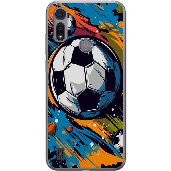 Mobilcover til Motorola Moto E6i med Fodbolde
