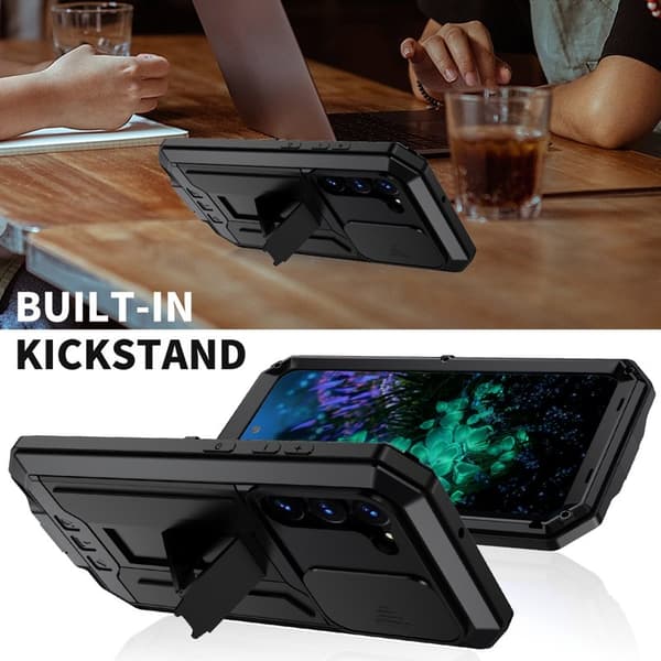 R-JUST Mobilskal till Galaxy S23+ PC+Silicone+Metal Svart