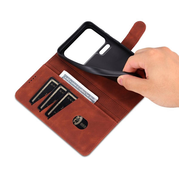 AZNS Xiaomi 17 Pro Max Plånboksfodral Konstläder - Brun