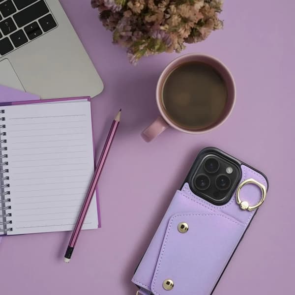 Telefontaske til iPhone 13 Wonder Kortholder - Lilla Lila