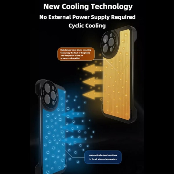 iPhone 12 Pro Max Cover Graphene Heat Dissipation - musta