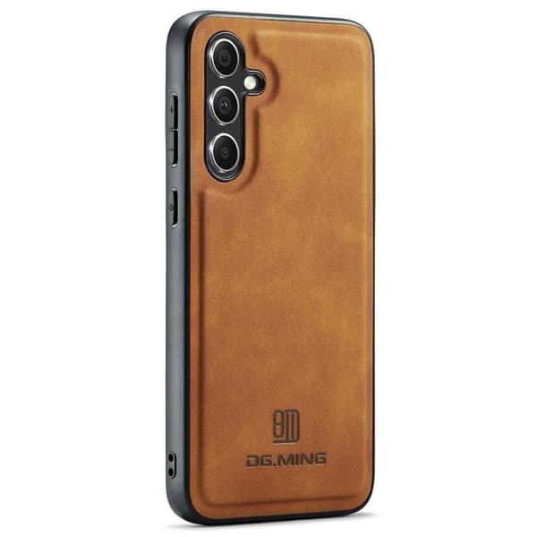 DG.MING Mobilskal till Samsung Galaxy A35 5G Läder+PC+TPU Brun