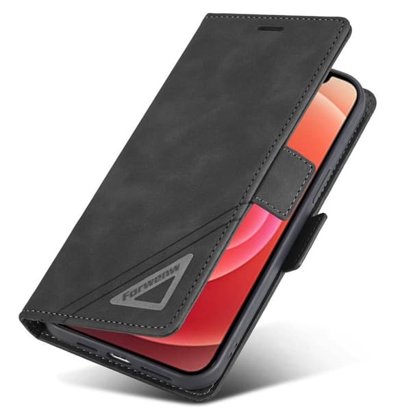 FORWENW F3-Series iPhone 12/12 Pro Plånboksfodral Konstläder - Svart