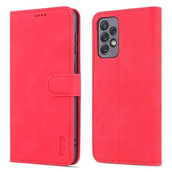 AZNS Samsung Galaxy A73 5G Plånboksfodral Konstläder - Röd