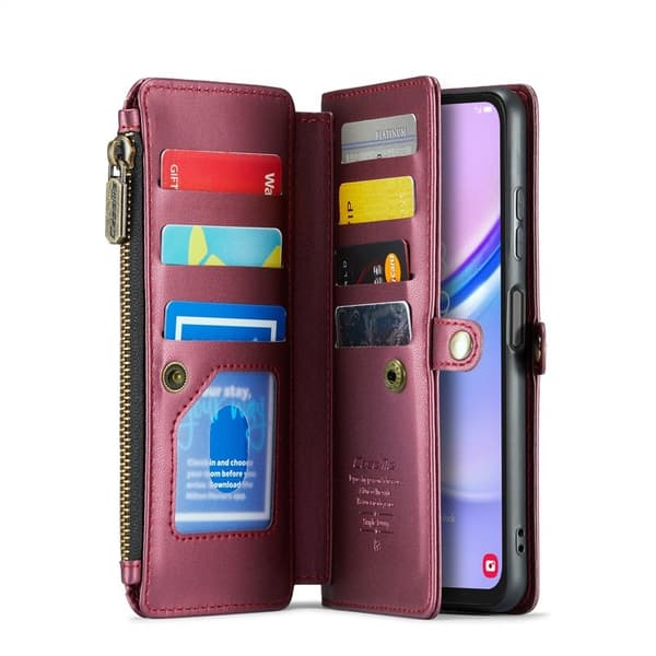 CASEME Plånboksfodral Konstläder för Samsung Galaxy A16 5G - Röd