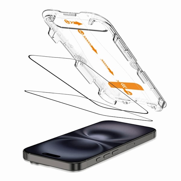 [2-Pack] Tech-Protect iPhone 15/16 Härdat Glas Skärmskydd Quick Set