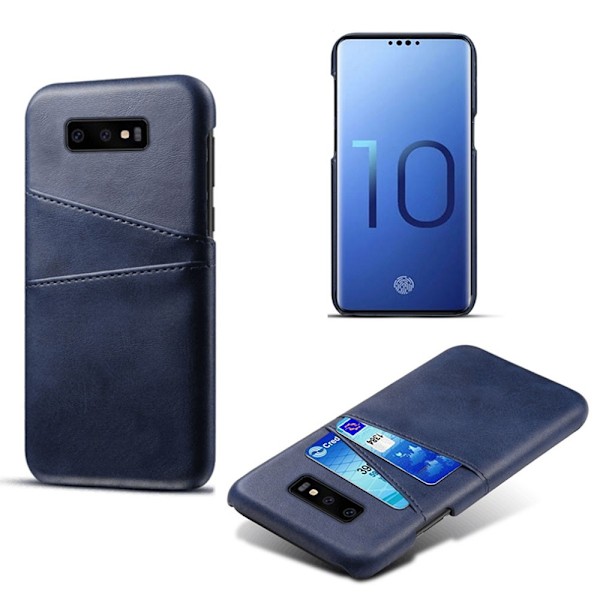 Skal med Kortfack för Samsung Galaxy S10e - Blå Blå
