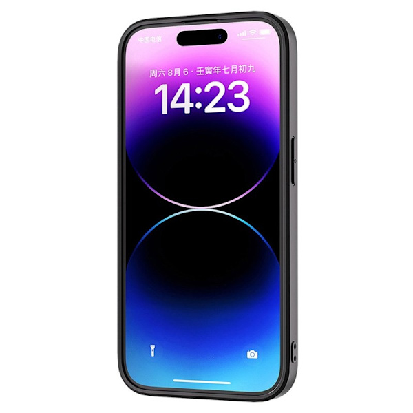 ABEEL Mobilskal till iPhone 15 Plus i Kolfiber PU Läder Grön