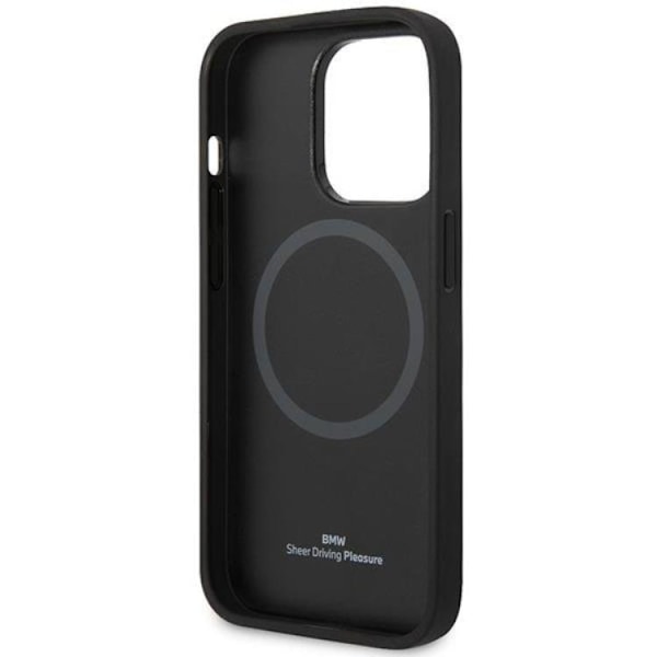 BMW iPhone 14 Pro Max Mobilskal Magsafe Läder Seats Pattern Svart