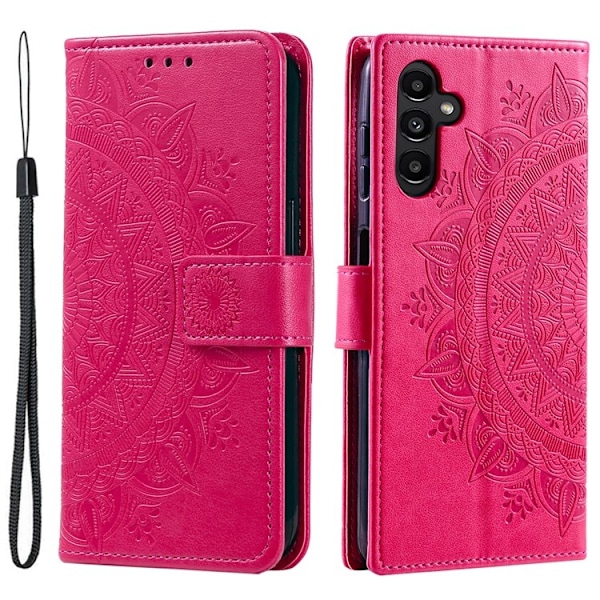 Galaxy A24 4G Plånboksfodral Imprinted Mandala Flower - Magenta