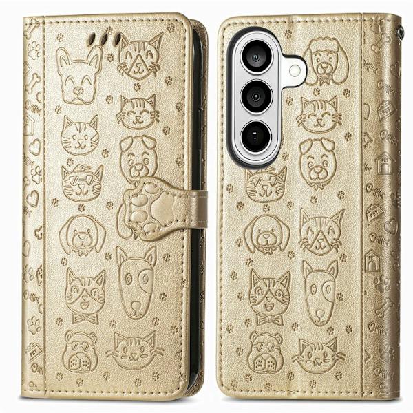 Plånboksfodral för Samsung Galaxy S26 Plus Konstläder - Guld
