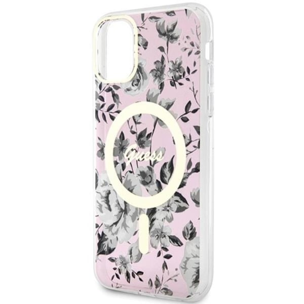 Guess iPhone 11/XR Mobilskal Magsafe Flower - Rosa