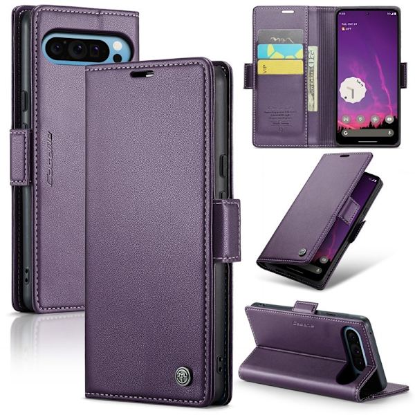 CASEME Plånboksfodral Konstläder för Google Pixel 9 Pro XL - Lila